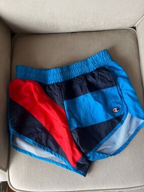 Champion Colorblock Running Shorts - Blue & Red